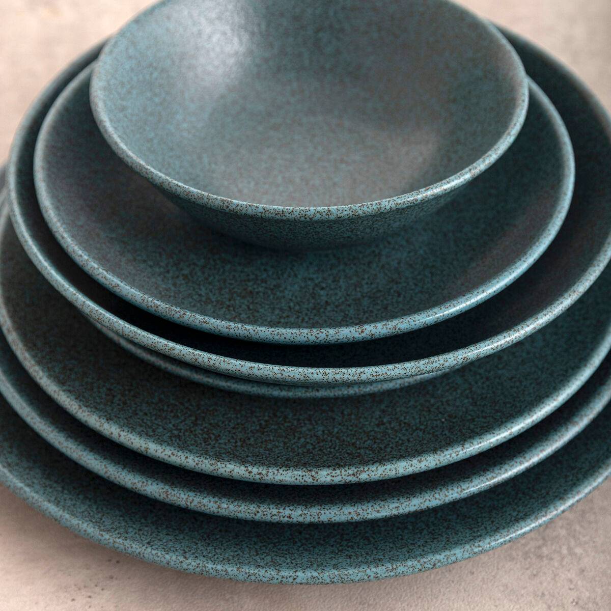 Plato Hondo Bidasoa Element Hydrozero Azul Cerámica Ø 20 cm (6 Unidades)