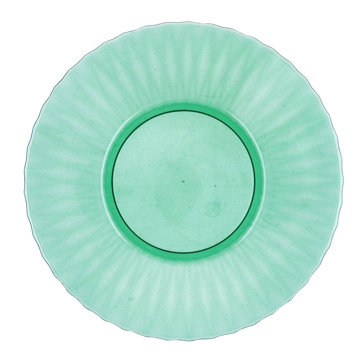 Plato Llano Quid Iris Verde Plástico Ø 26 cm (12 Unidades)
