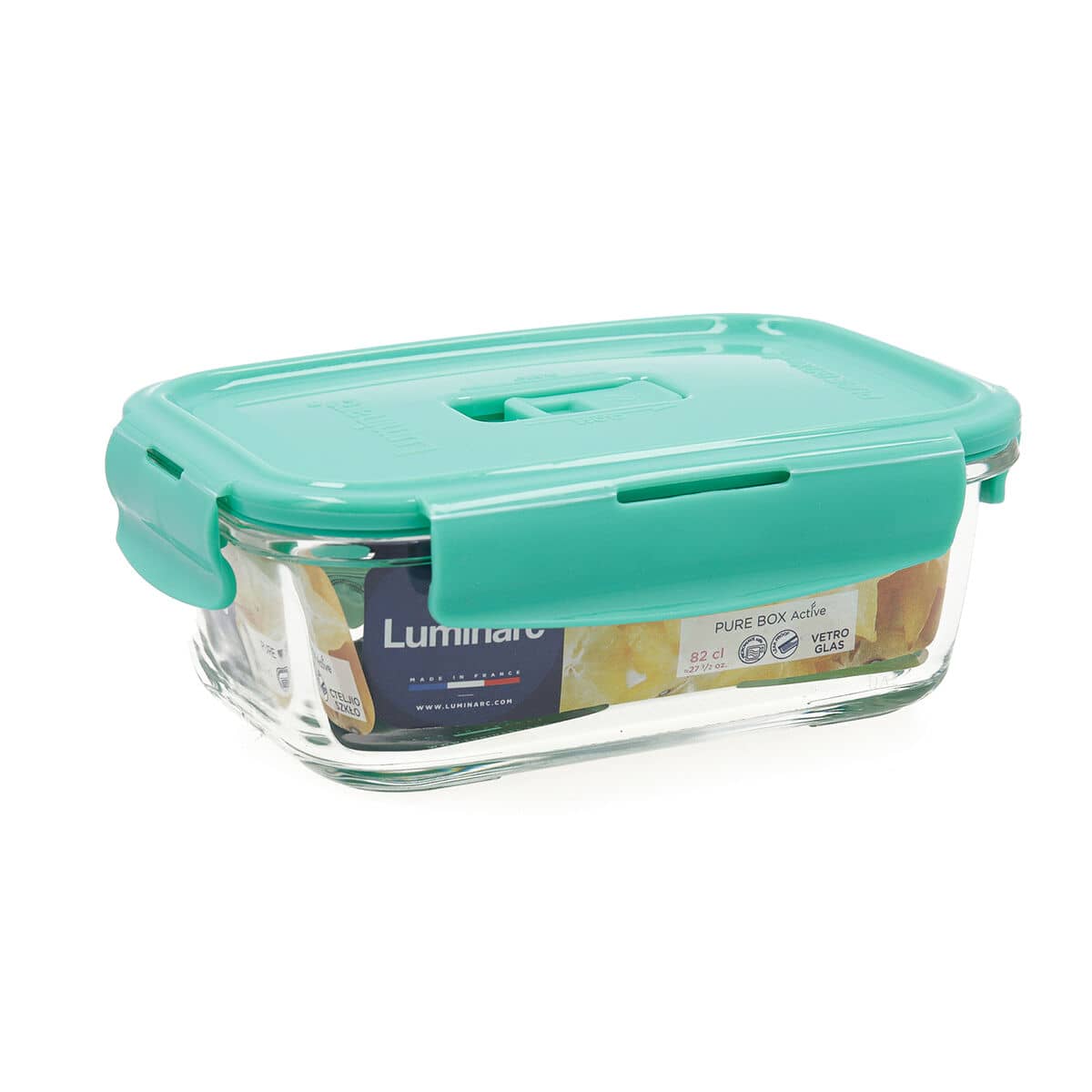 Fiambrera Hermética Luminarc Turquesa Turquesa Vidrio 820 ml (6 Unidades)