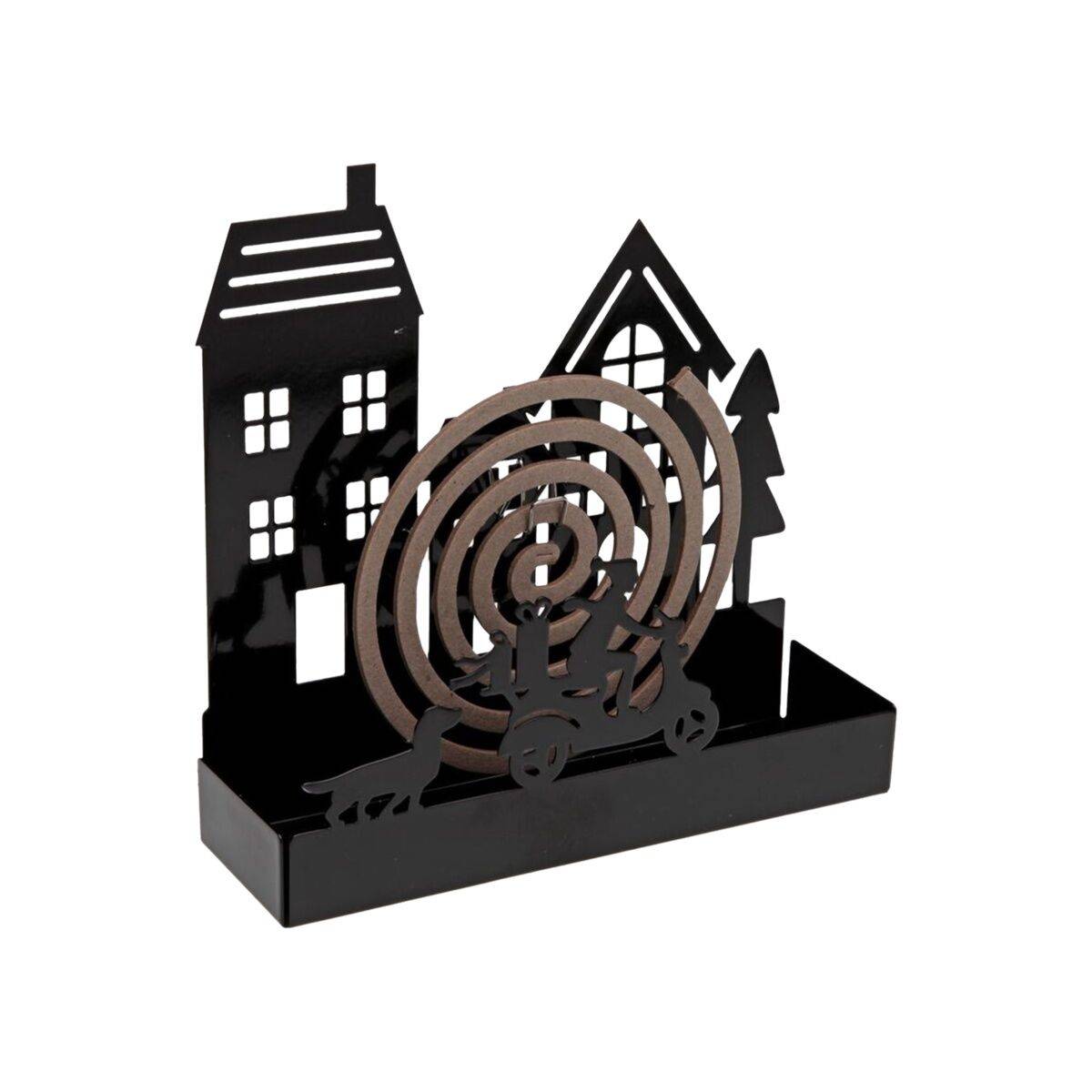 Soporte para espirales antimosquitos Versa Negro Metal 5 x 17 x 17 cm Casa