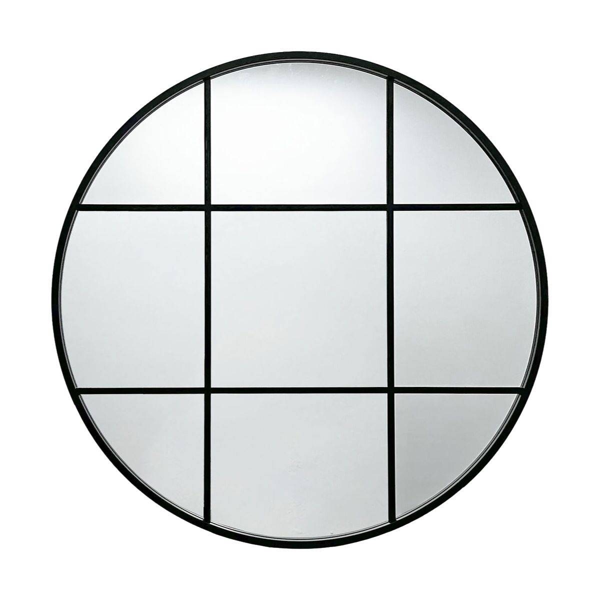 Espejo de pared Versa Negro 3 x 80 x 80 cm