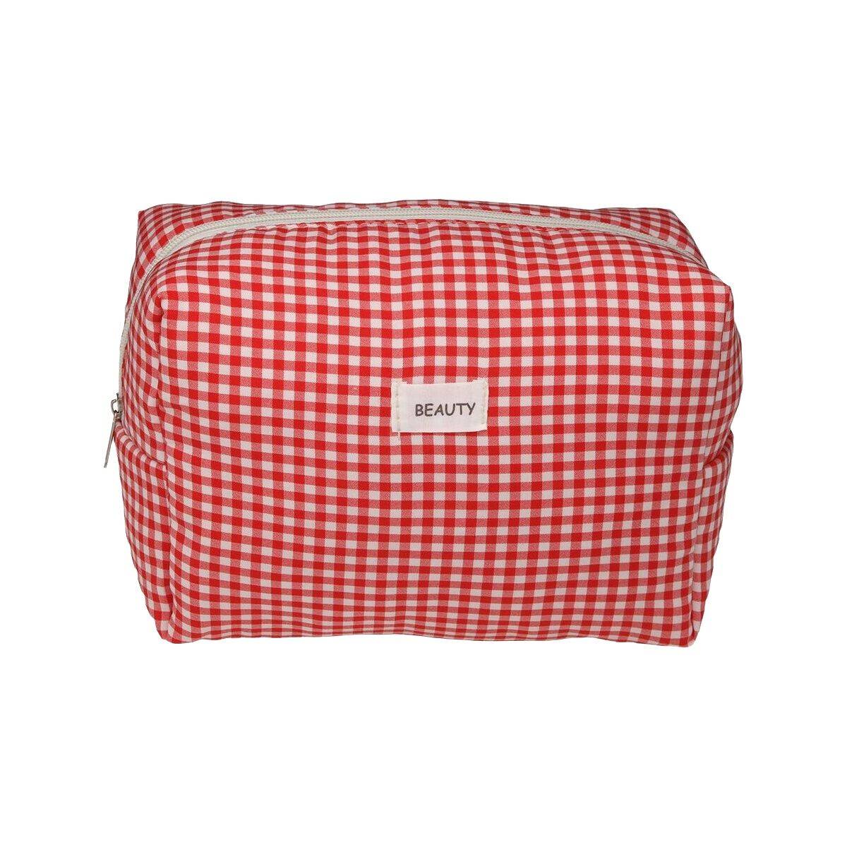 Neceser de Viaje Versa Vichy Rojo Poliéster 12 x 16 x 24 cm
