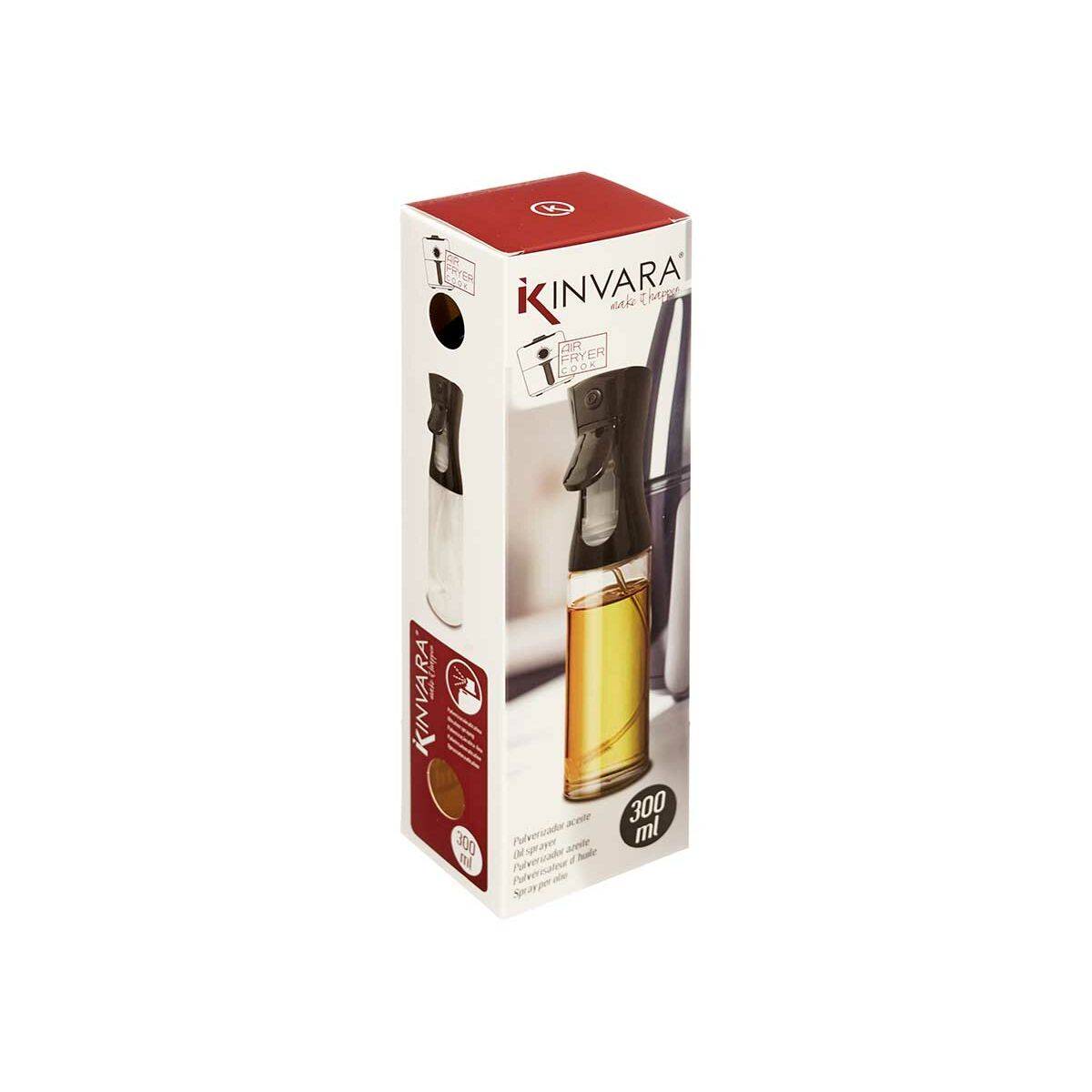 Pulverizador de Aceite o Vinagre Kinvara Negro Transparente Polietileno Polipropileno Poliestireno PET 300 ml 8 x 24 x 6 cm (12