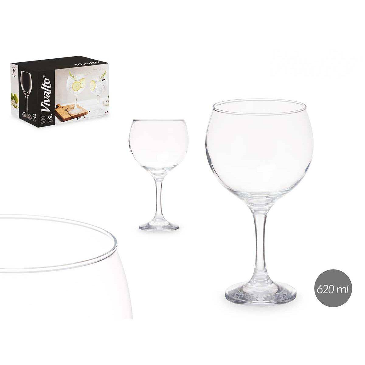 Copa Vivalto Transparente Vidrio 600 ml (6 Unidades)