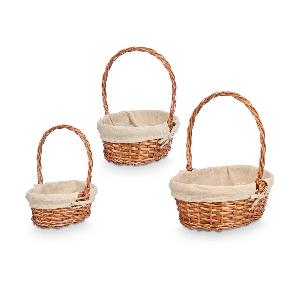 Juego de Cestos Kipit Poliéster Mimbre Tela 50 % algodón 34 x 39,5 x 30 cm 34 x 40 x 30 cm 3 Piezas