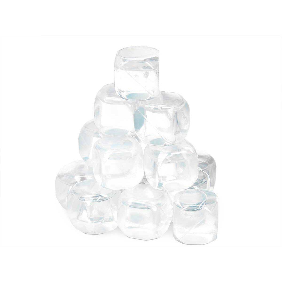 Cubitos refrigerantes reutilizables Leknes Transparente Polietileno Agua destilada 6,5 x 16 x 6,5 cm 18 Piezas (12 Unidades)