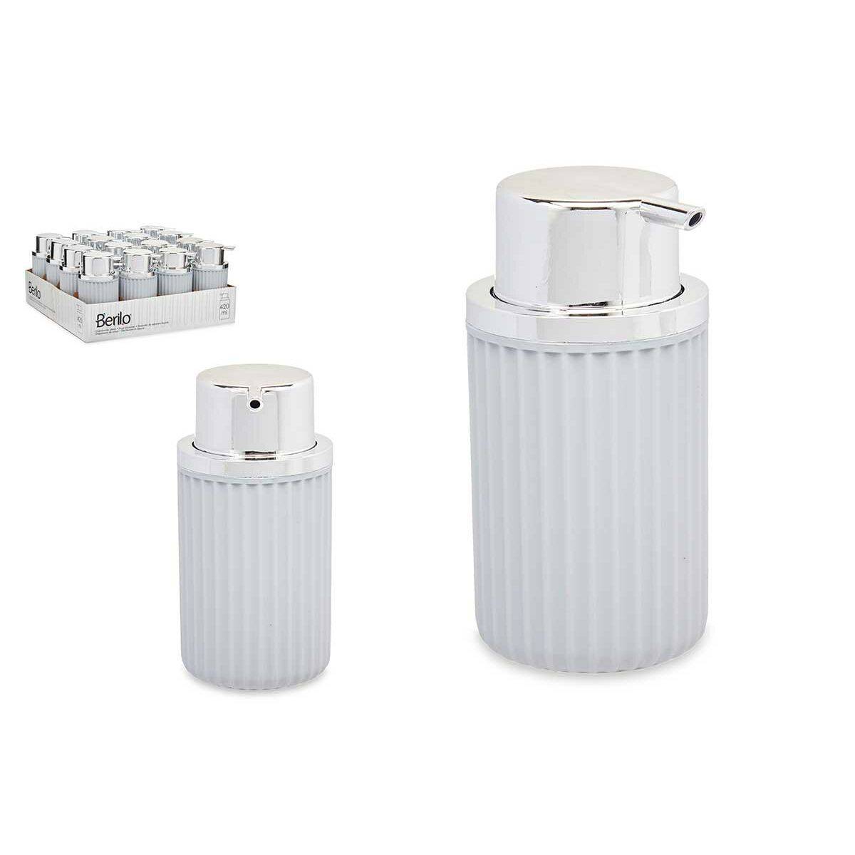 Dispensador de Jabón Berilo Gris Plástico 450 ml 7 x 14,5 x 8,5 cm (16 Unidades)
