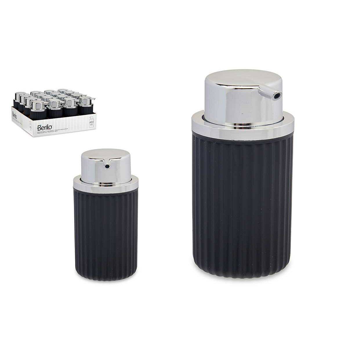 Dispensador de Jabón Berilo Antracita Plástico 420 ml 7 x 14,5 x 8,5 cm (16 Unidades)