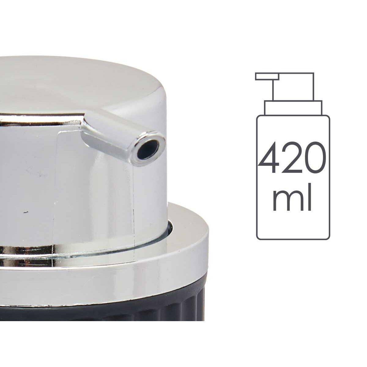 Dispensador de Jabón Berilo Antracita Plástico 420 ml 7 x 14,5 x 8,5 cm (16 Unidades)