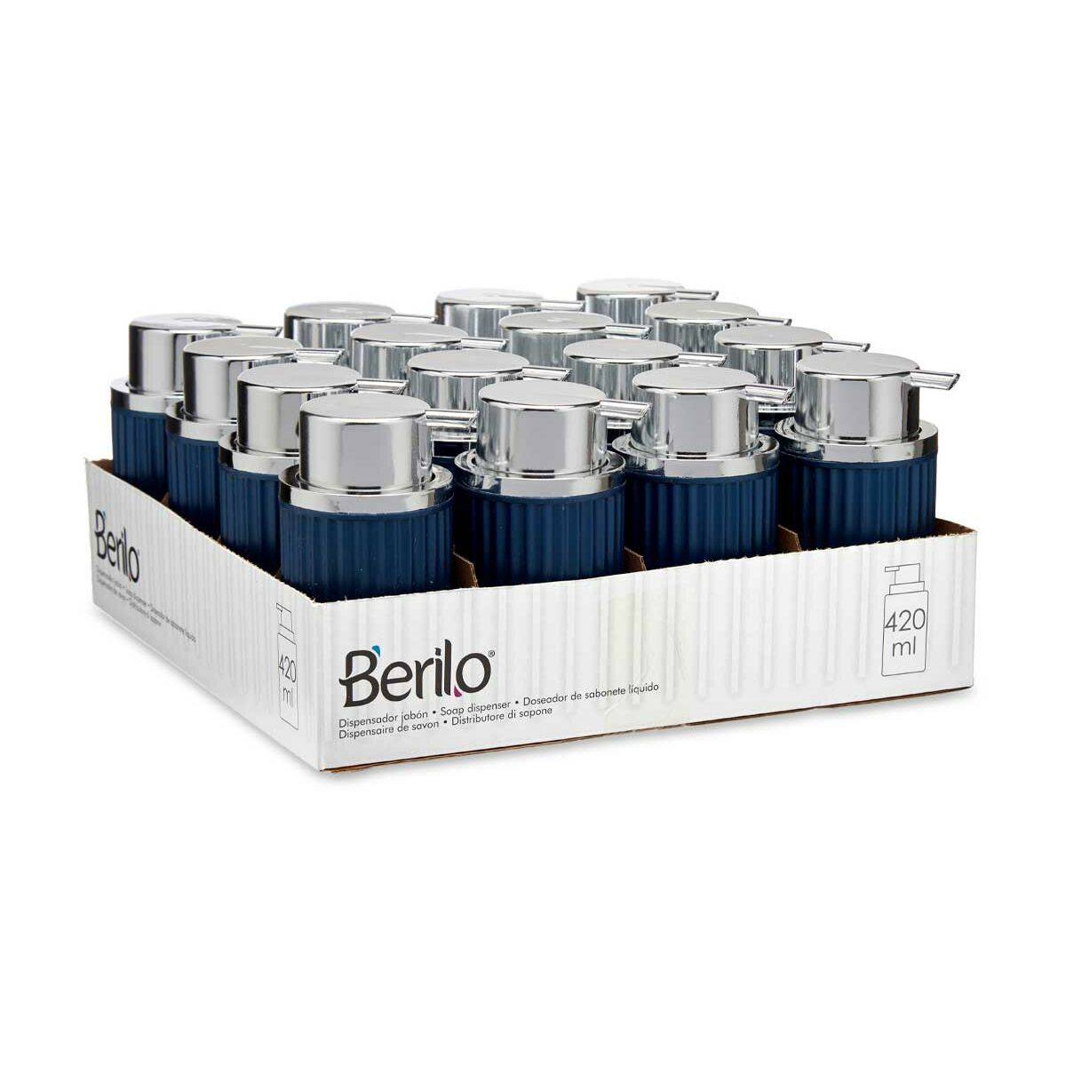 Dispensador de Jabón Berilo Azul Plástico 420 ml 7 x 14,5 x 8,5 cm (16 Unidades)
