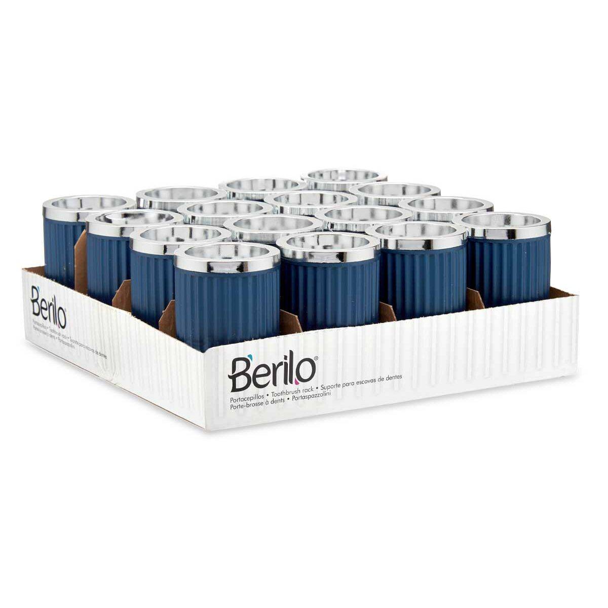 Vaso Berilo Azul Plástico 7,5 x 11,5 x 7,5 cm (16 Unidades)