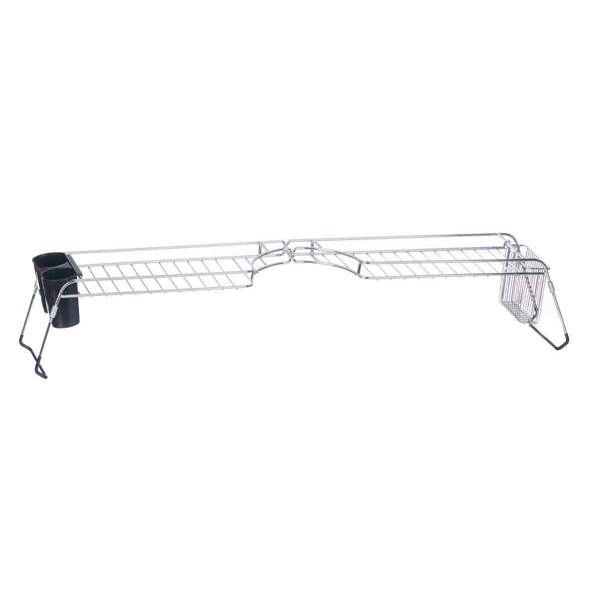 Escurreplatos Extensible para Fregadero Kinvara Negro Plateado 44 x 11 x 16 cm (4 Unidades)