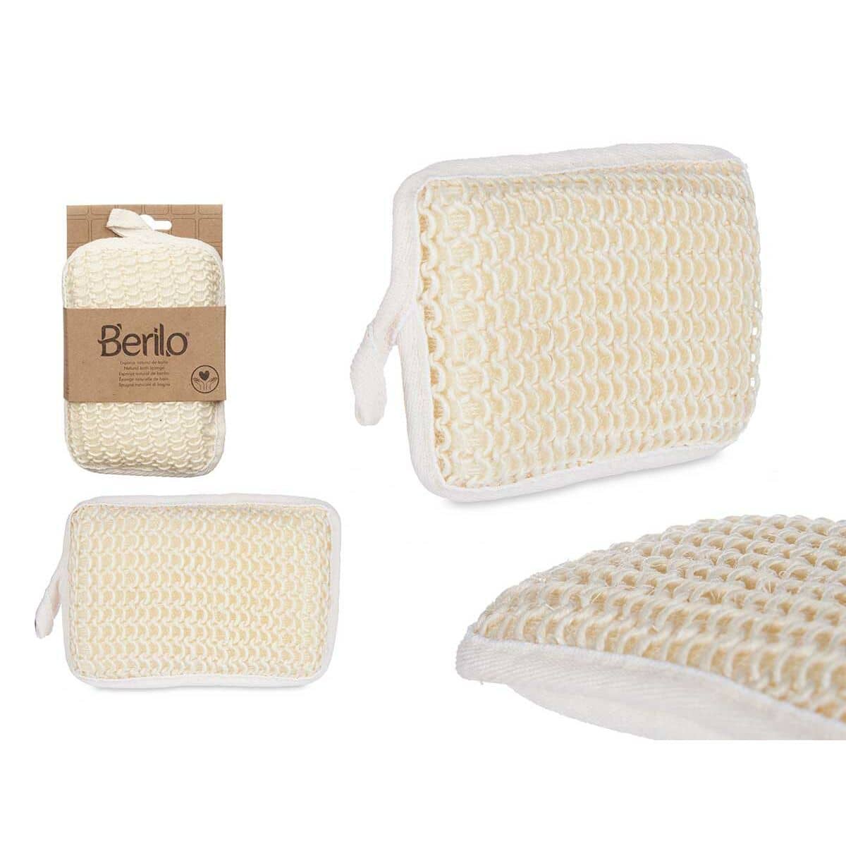 Esponja Corporal Berilo Blanco Beige 11 x 16,5 x 3 cm (12 Unidades)