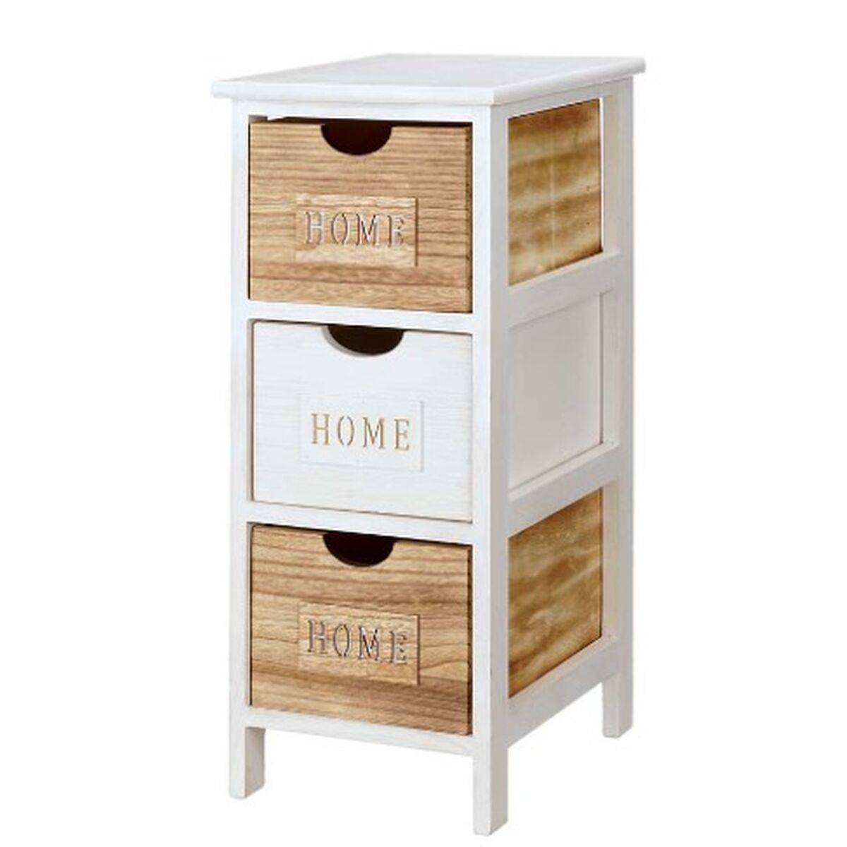Cajonera Gift Decor Home Blanco Marrón 26 x 63 x 32 cm