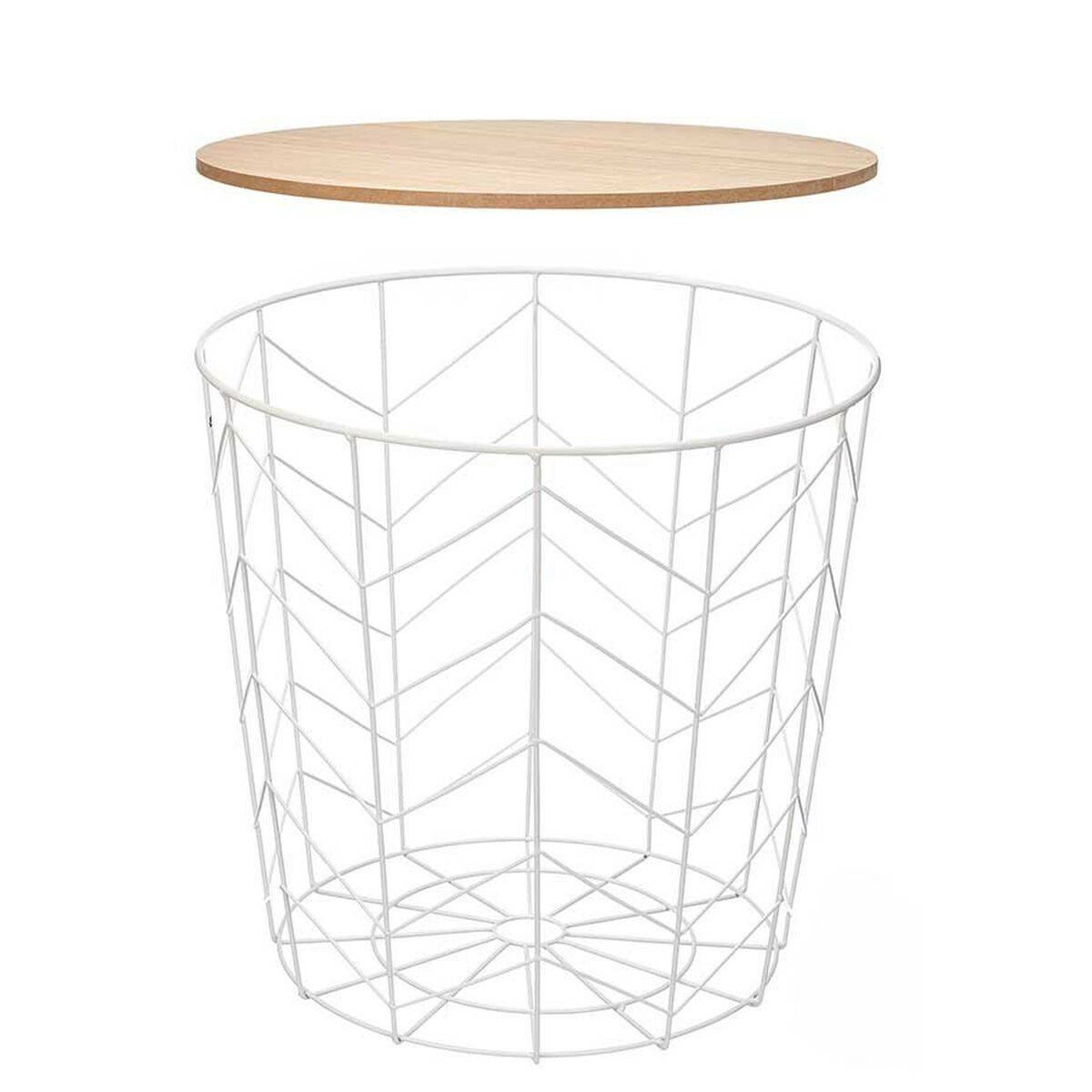 Mesa auxiliar Gift Decor Blanco Marrón 44,5 x 53,5 x 44,5 cm (6 Unidades)