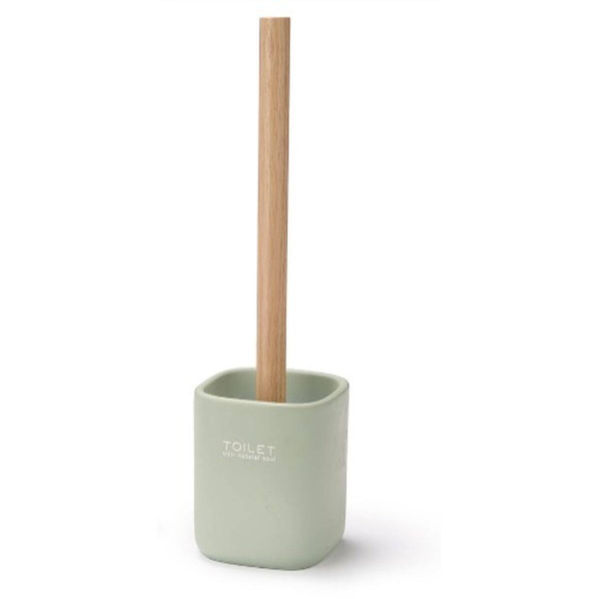 Escobilla para el Baño Berilo Blanco Verde Madera Poliresina 9,6 x 37 x 9,5 cm (6 Unidades)