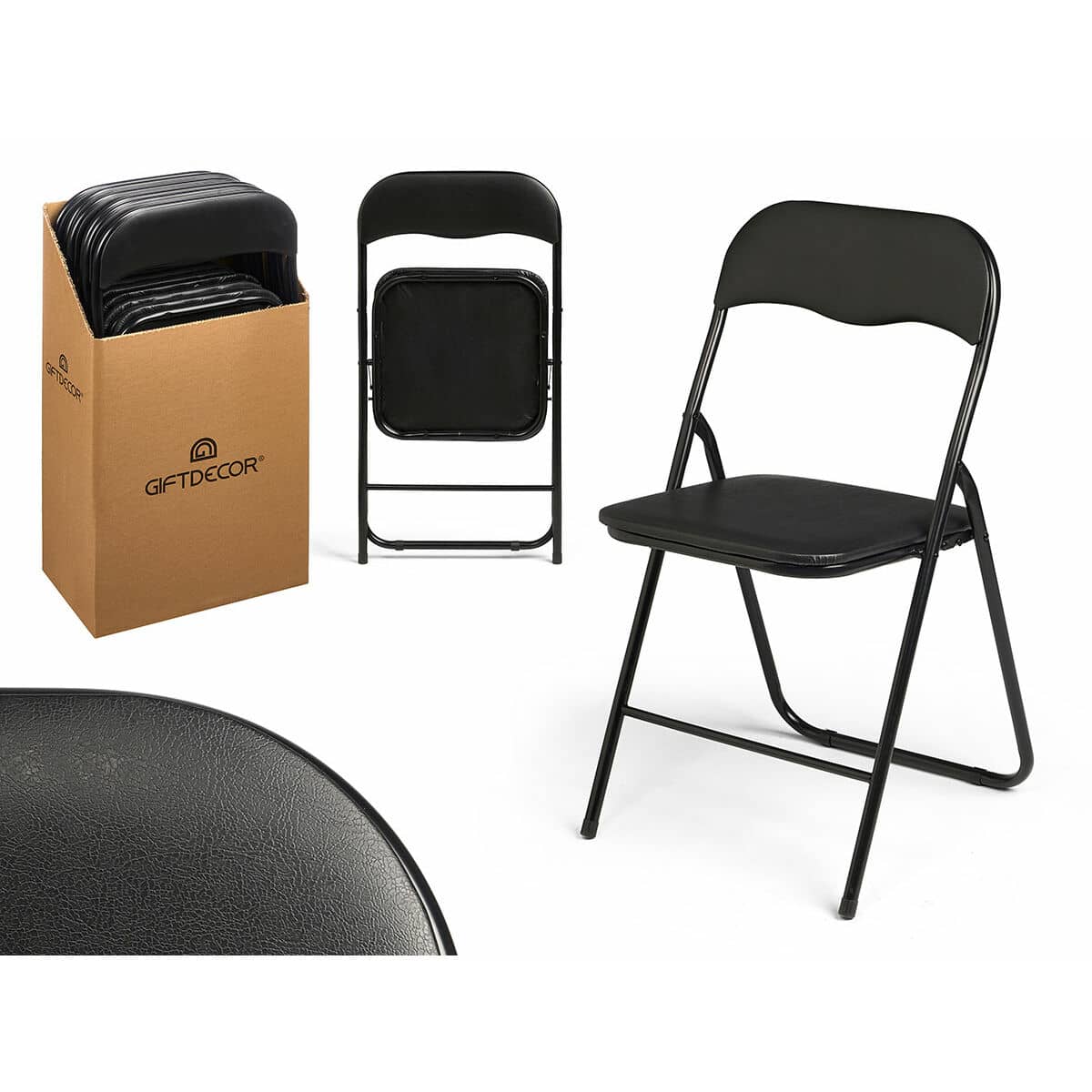 Silla Plegable Gift Decor Negro (6 Unidades)