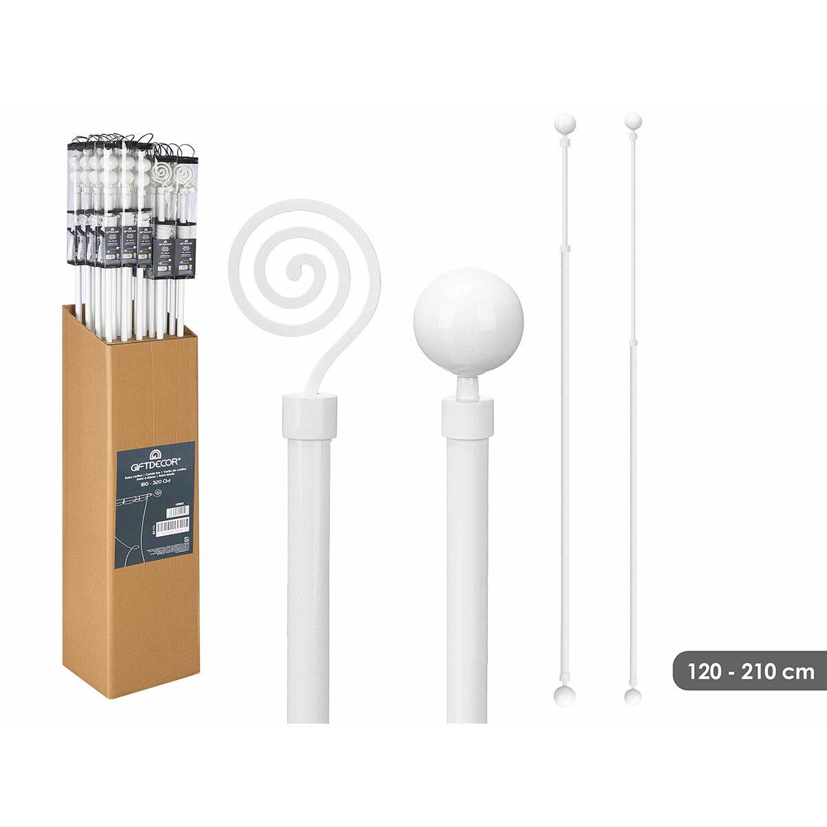 Barra para Cortinas Gift Decor Extensible 160-320 cm (24 Unidades)