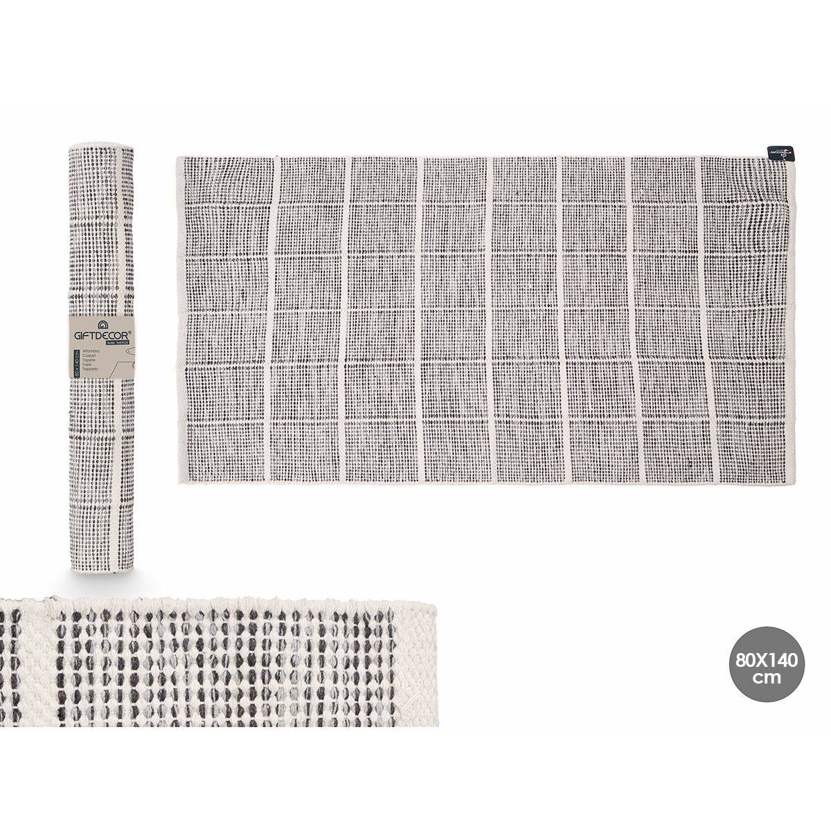 Alfombra Gift Decor Gris Cuadros 140 x 80 cm (6 Unidades)