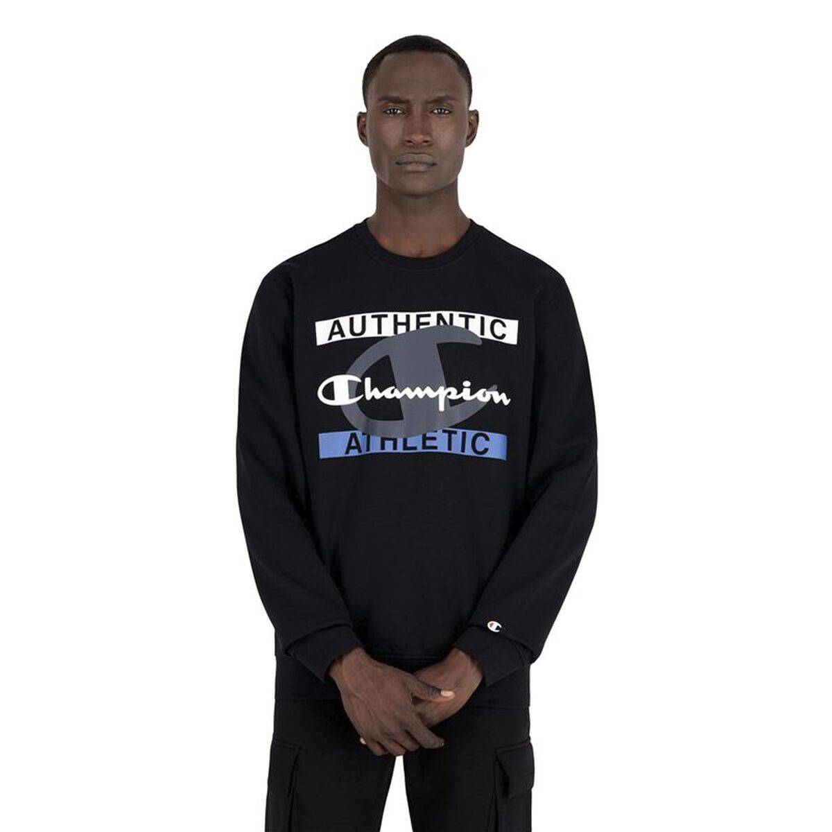 Sudadera sin Capucha Hombre Champion Authentic Athletic M Negro