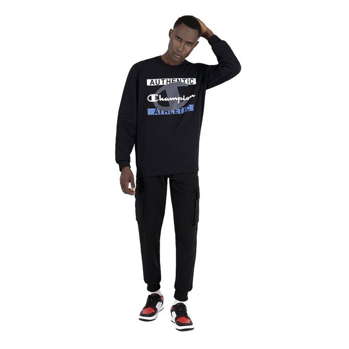 Sudadera sin Capucha Hombre Champion Authentic Athletic M Negro
