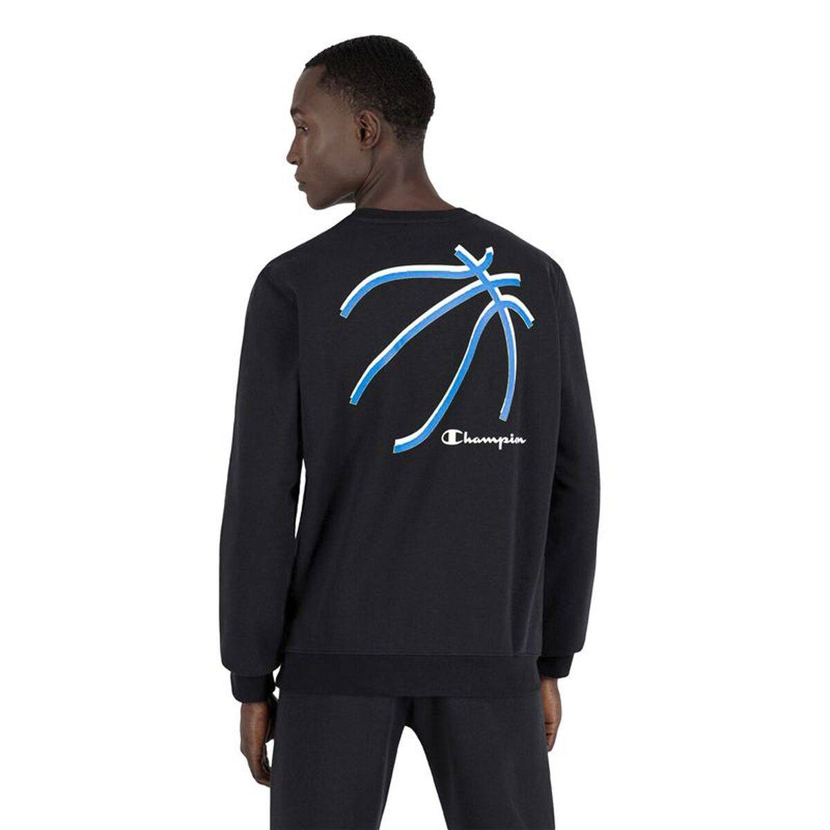 Sudadera sin Capucha Hombre Champion Basket Graphic M Negro