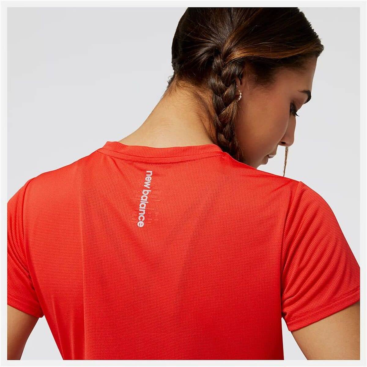 Camiseta de Manga Corta Mujer New Balance WT23222_TRD Rojo