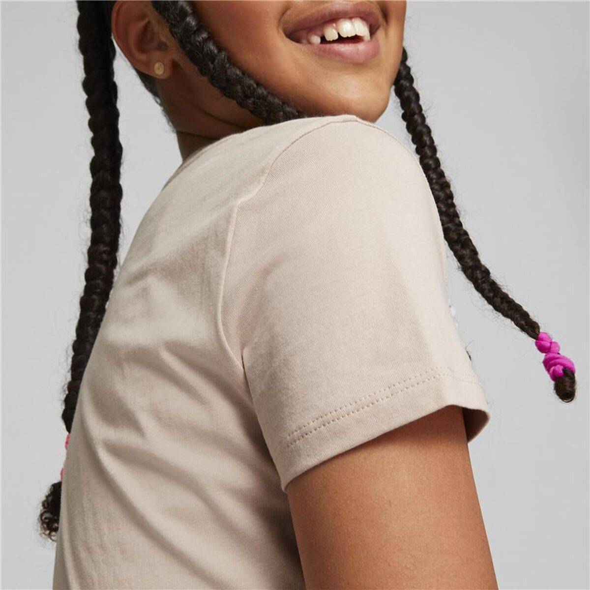 Camiseta de Manga Corta Infantil Puma Alpha Rosa