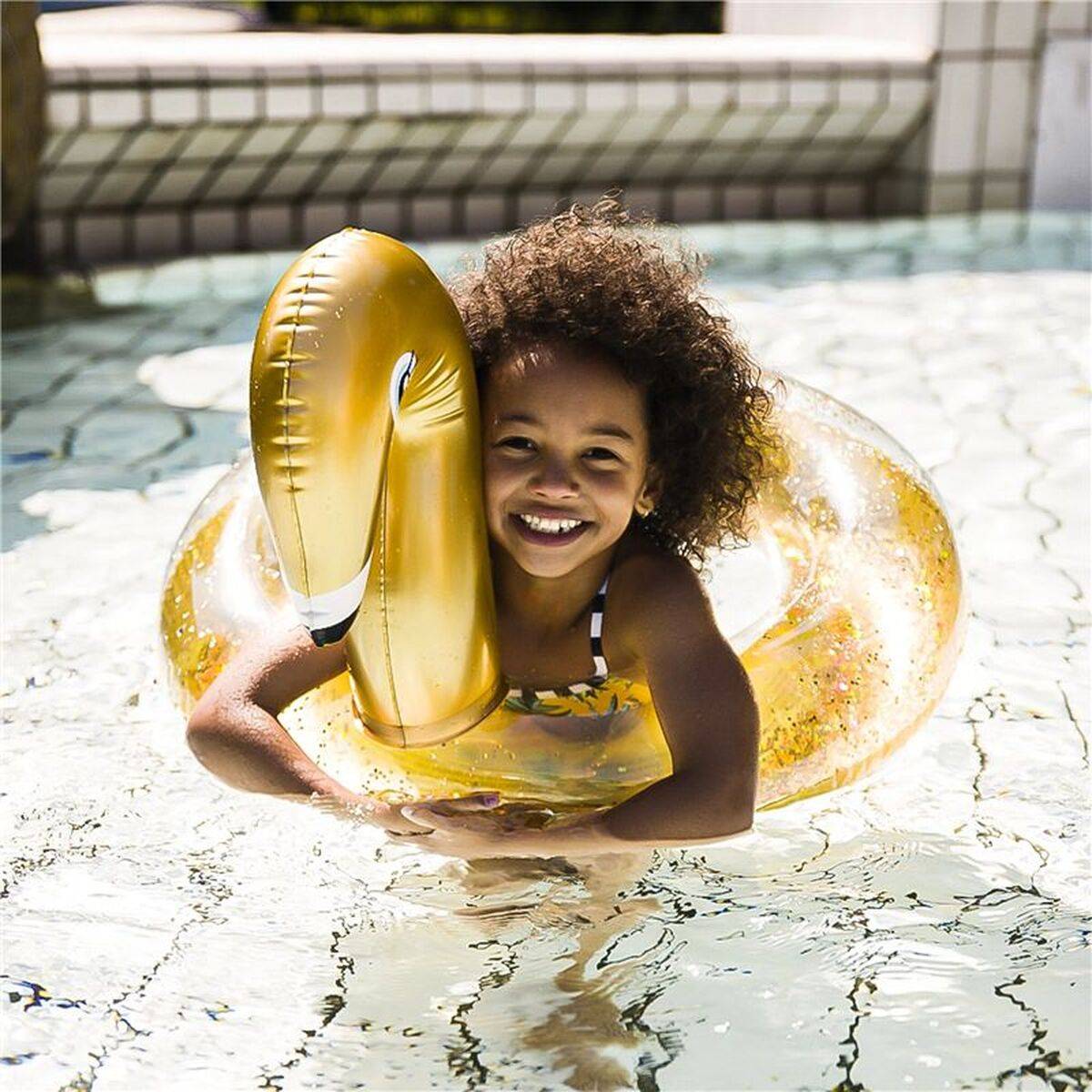 Flotador Hinchable Swim Essentials Glitter Dorado 70 cm