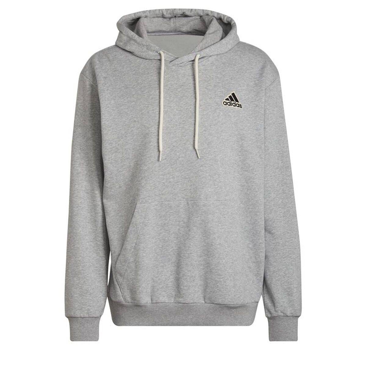 Sudadera con Capucha Hombre Adidas Essentials Feelcomfy M Gris claro