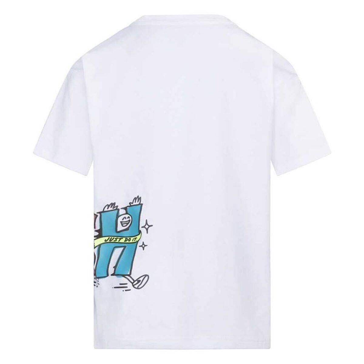 Camiseta de Manga Corta Infantil Nike 86L110-001 Blanco (2-3 Años)