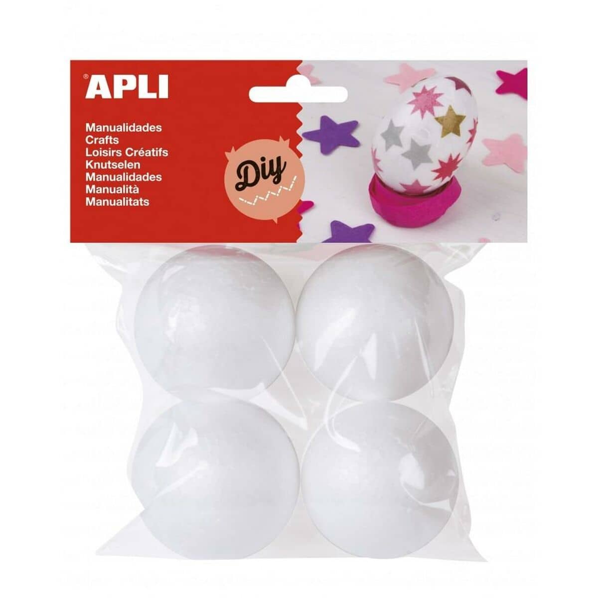 Material para Manualidades Apli Ø 50 mm Bola Blanco (15 Unidades)