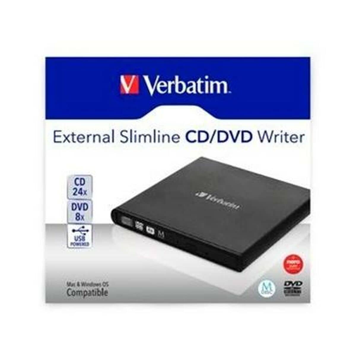 Lector CD/DVD Verbatim SLIMLINE (4 Unidades)