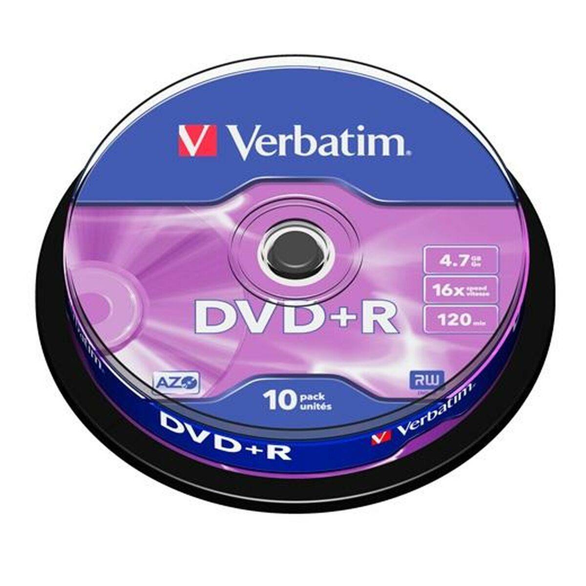 DVD+R Verbatim 4,7 GB 16x 10 Piezas (20 Unidades)