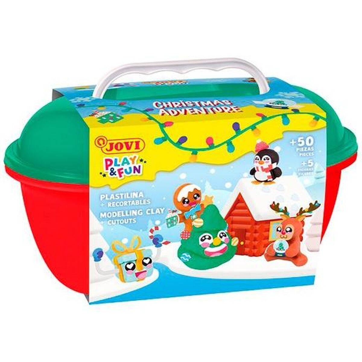 Juego de Plastilina Jovi PLAY&FUN Christmas Adventure Multicolor (4 Unidades)