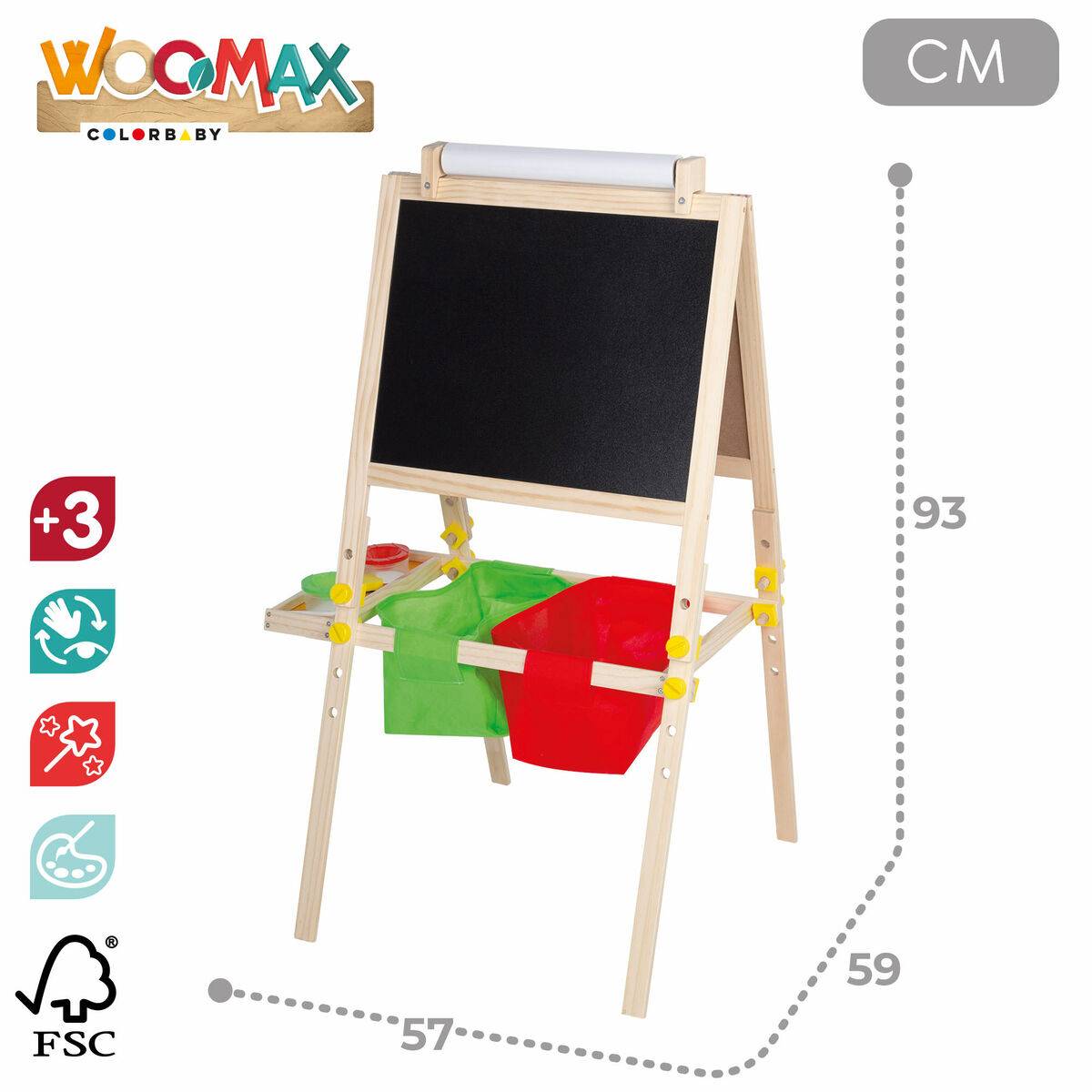 Pizarra de Doble Cara Colorbaby 57 x 93 x 59 cm 2 Unidades