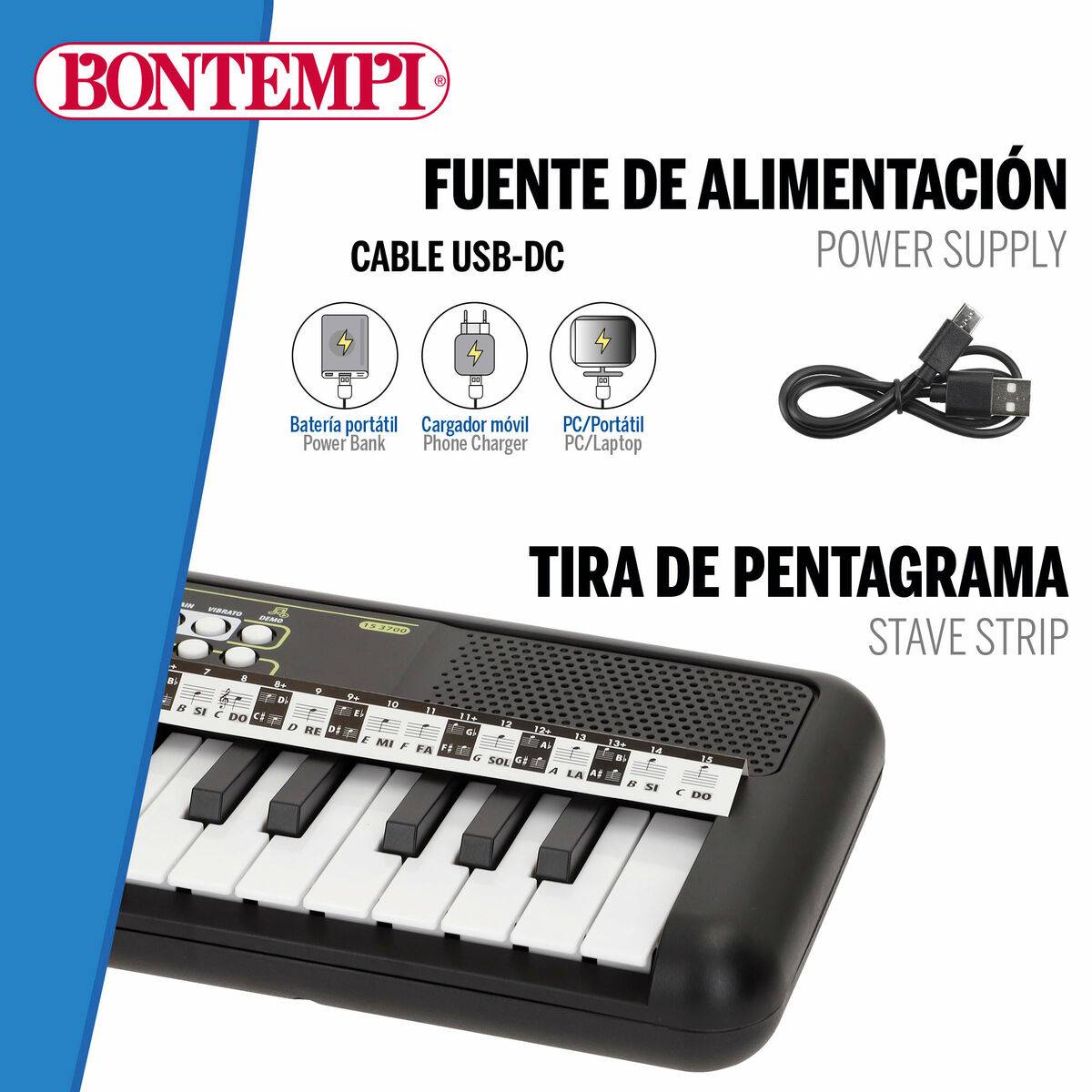 Piano Electrónico Bontempi 42 x 4 x 15 cm (6 Unidades)