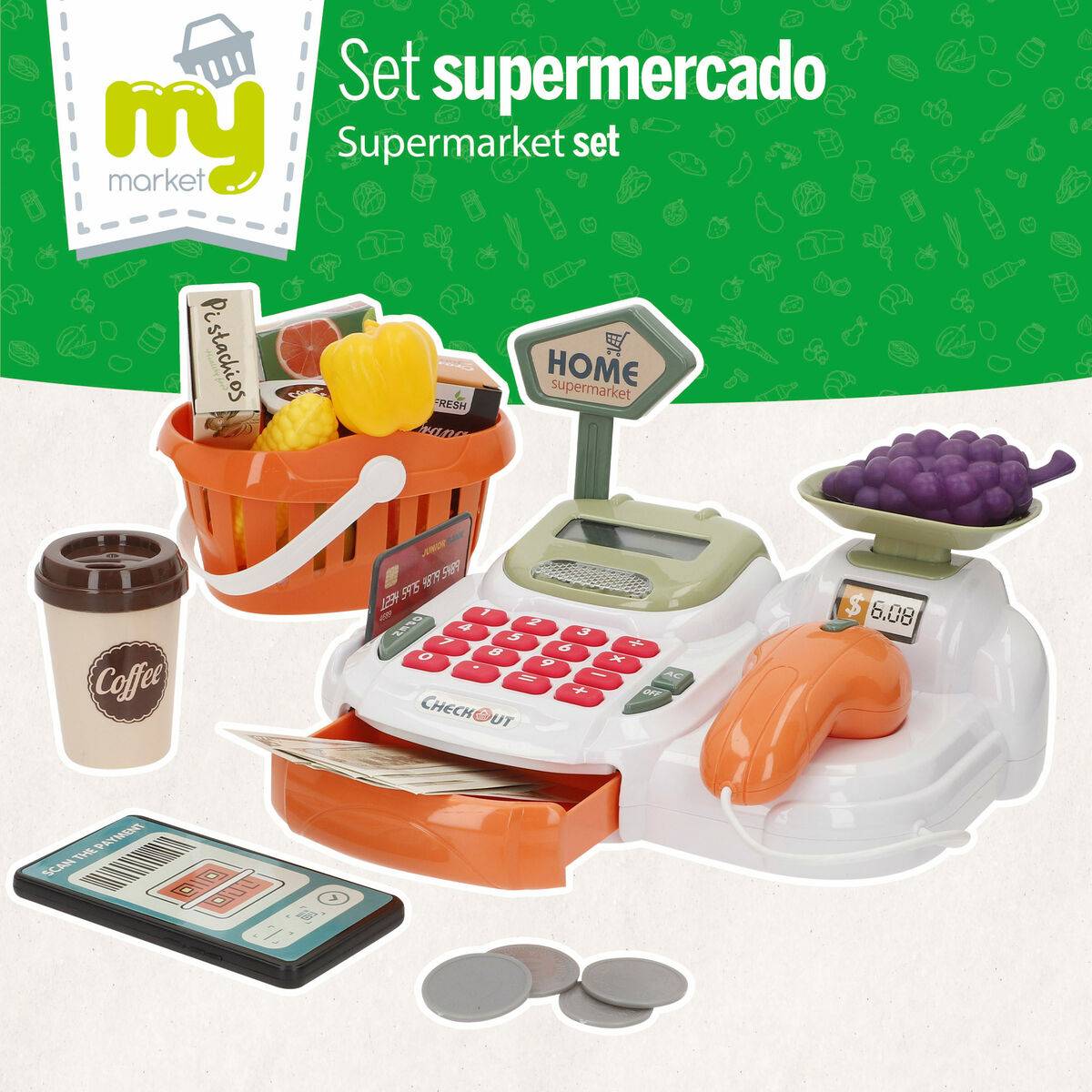 Caja Registradora de Juguete 23 x 14 x 17 cm 4 Unidades
