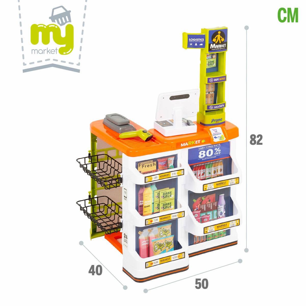 Supermercado de Juguete 50 x 82 x 42 cm 50 Piezas 2 Unidades