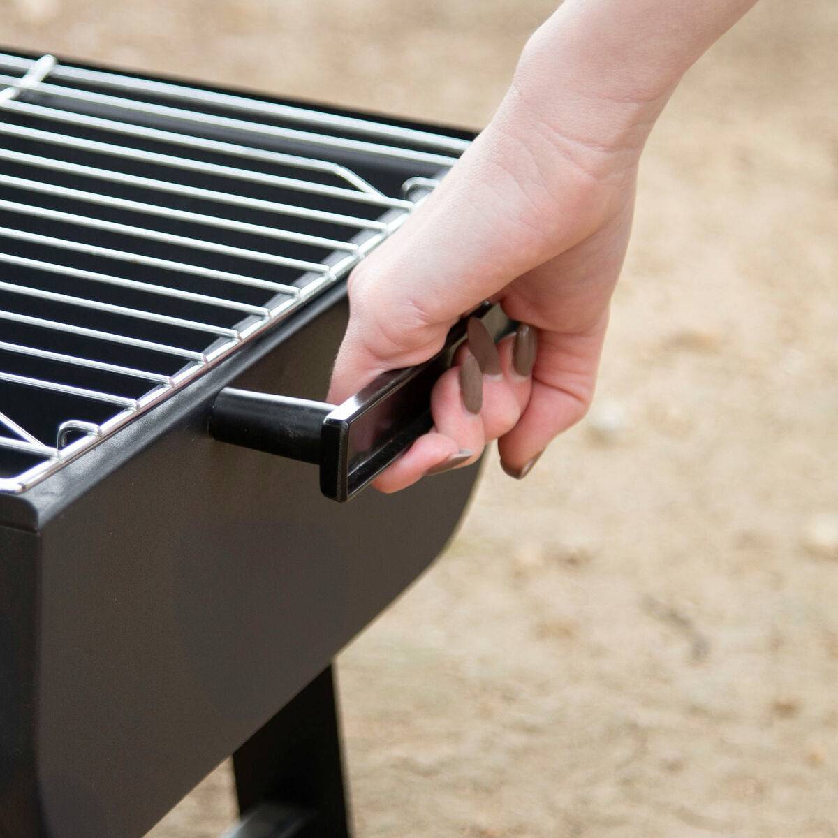Barbacoa Portátil Aktive Acero 45 x 25 x 30 cm Negro (2 Unidades)