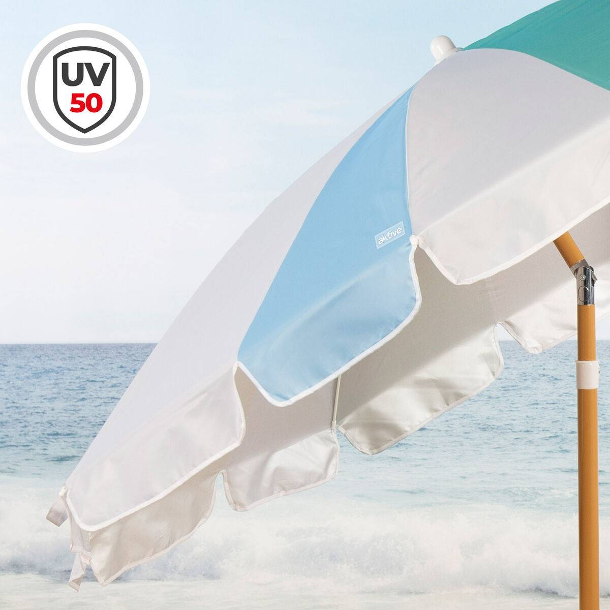 Sombrilla de playa Aktive Ø 200 cm 20 x 185 x 20 cm (6 Unidades)