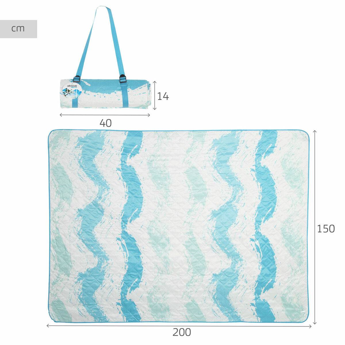 Toalla de Playa Aktive PEVA 200 x 1 x 150 cm (6 Unidades)