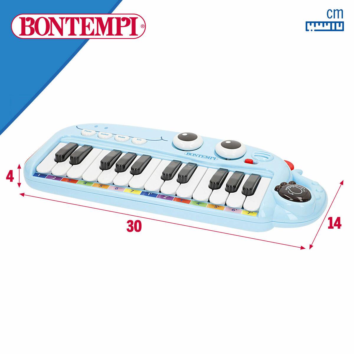 Piano Educativo Aprendizaje Bontempi Dino 30 x 4 x 14 cm (4 Unidades)