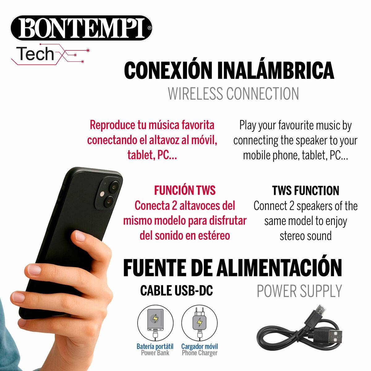 Altavoz con Micrófono Karaoke Bontempi 2 Unidades