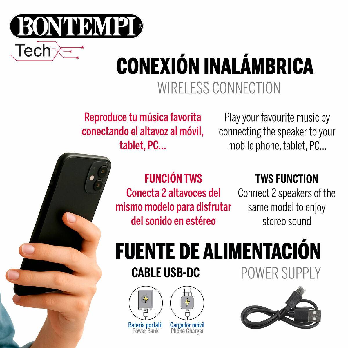 Altavoz con Micrófono Karaoke Bontempi 2 Unidades