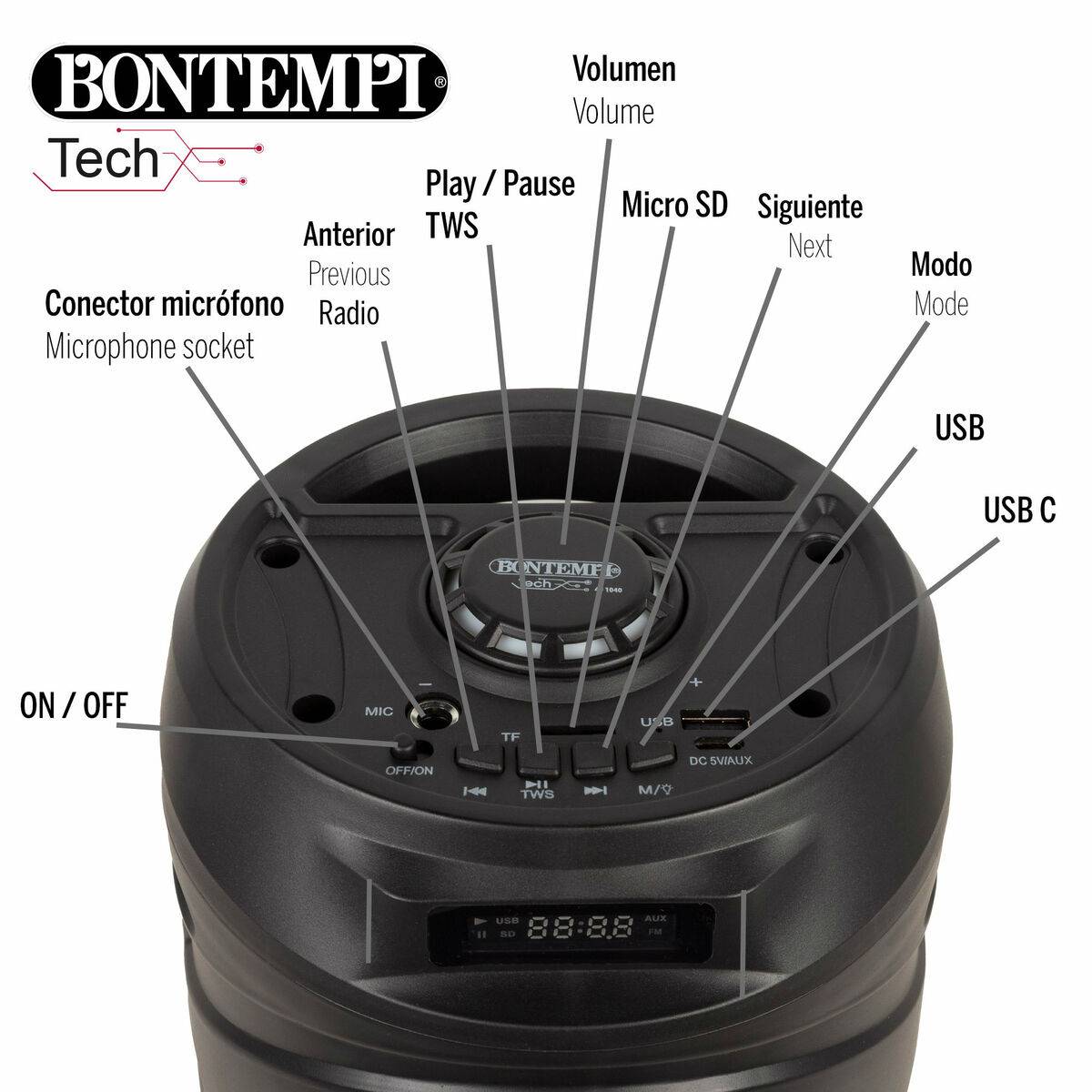 Altavoz con Micrófono Karaoke Bontempi 2 Unidades