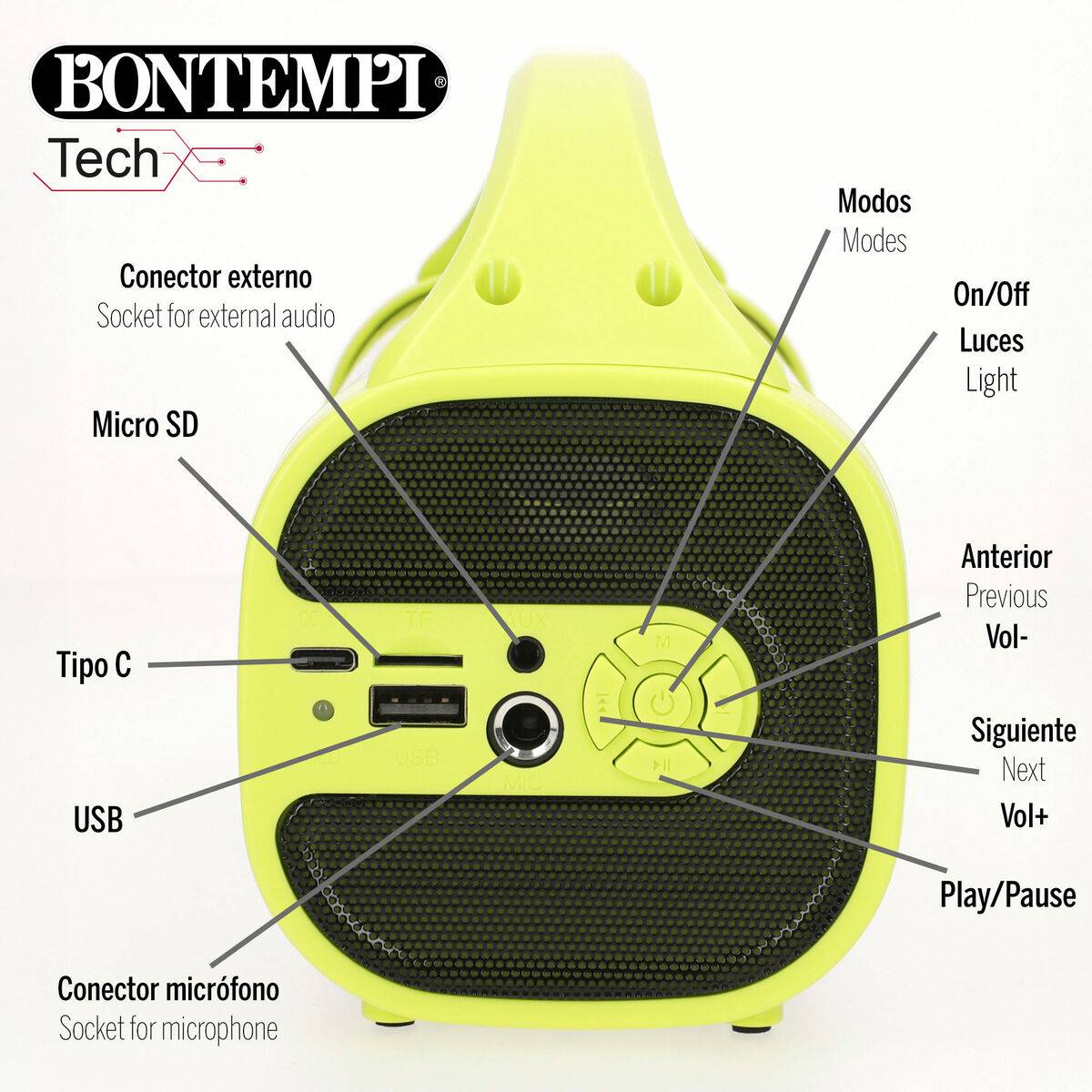 Altavoz con Micrófono Karaoke Bontempi 2 Unidades