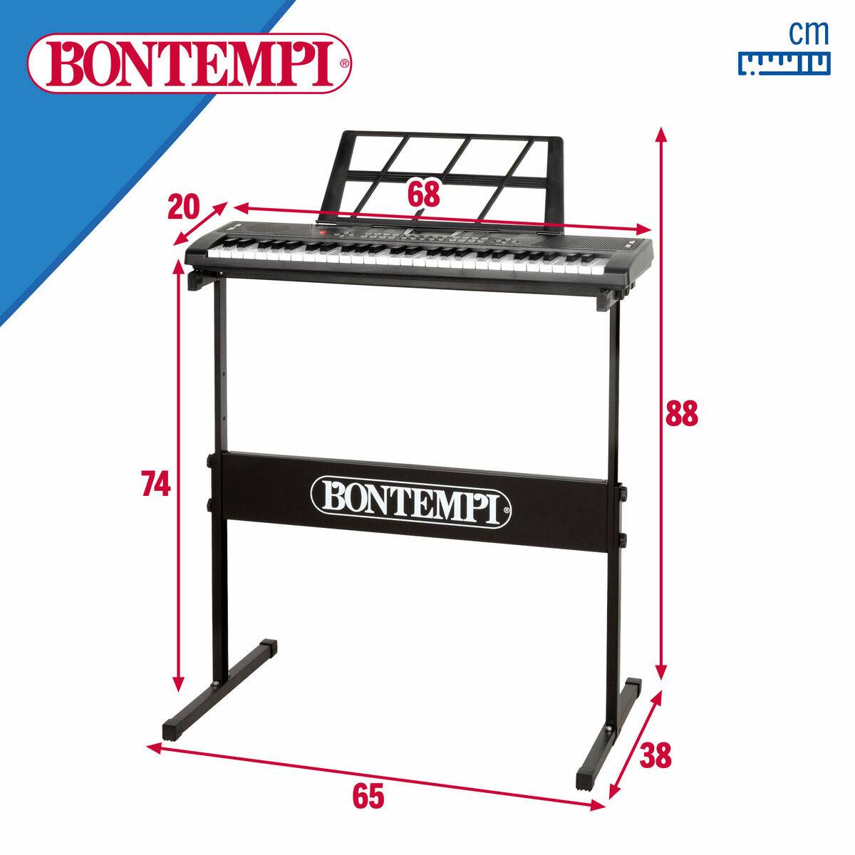Piano Electrónico Bontempi 68 x 88 x 38 cm (2 Unidades)