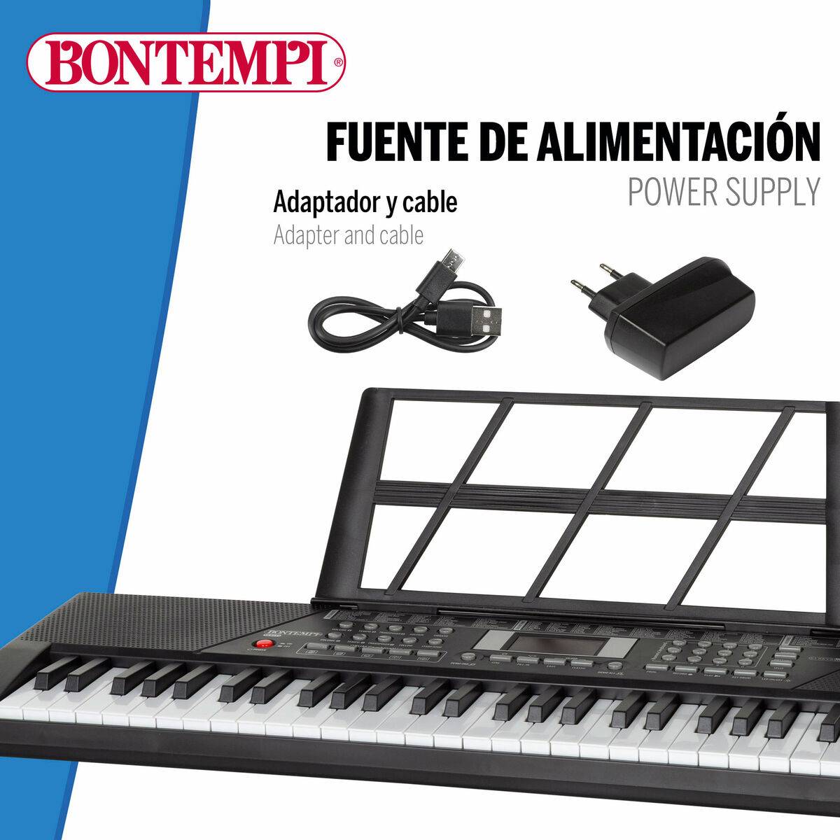 Piano Electrónico Bontempi 75 x 20 x 22 cm (2 Unidades)