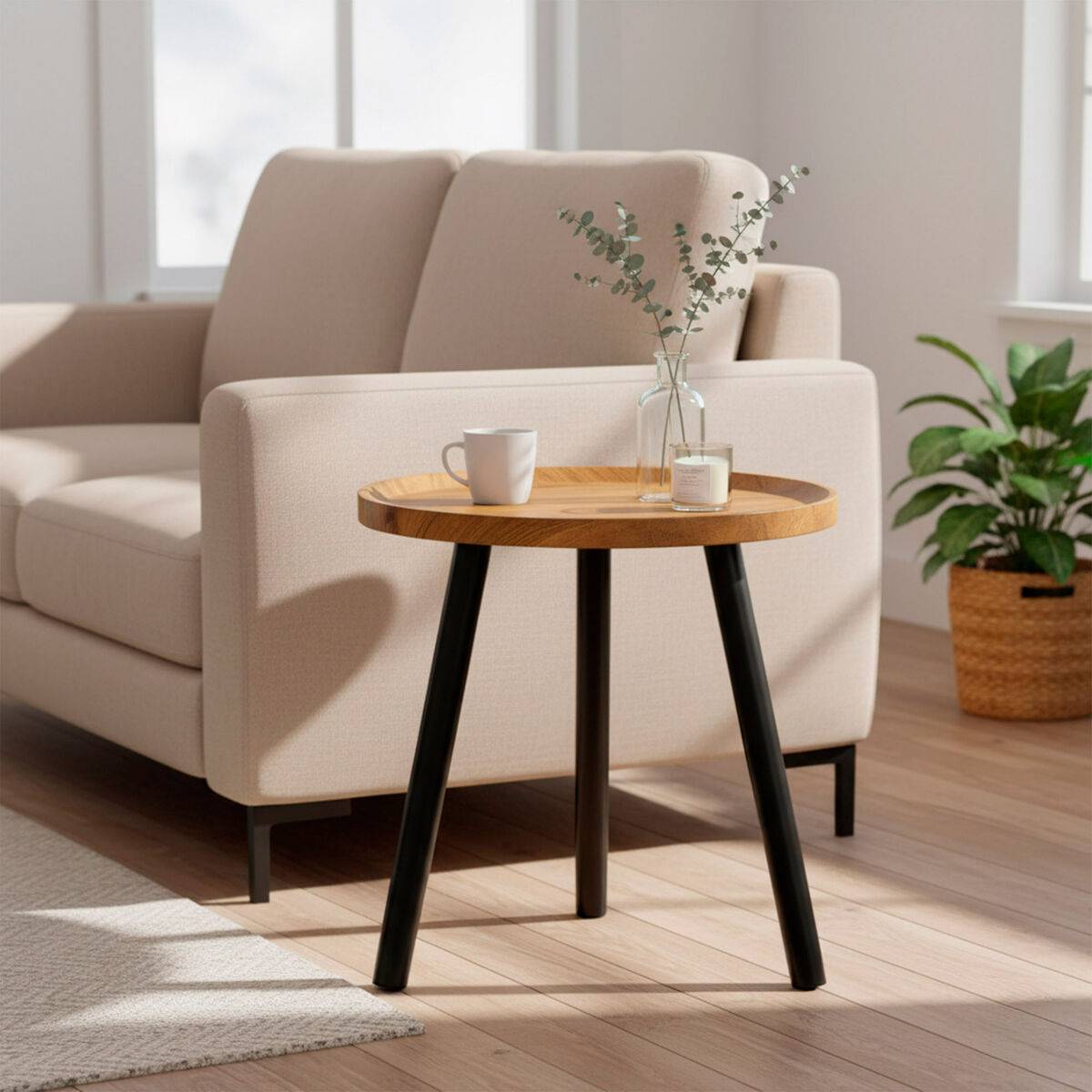 Mesa auxiliar Max Home Negro 38 x 37 x 38 cm (4 Unidades)